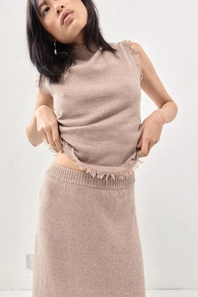 VRG GRL Skirts Women Rowe Knit Maxi Skirt Mocha VRG GRL Skirts Women Rowe Knit Maxi Skirt Mocha