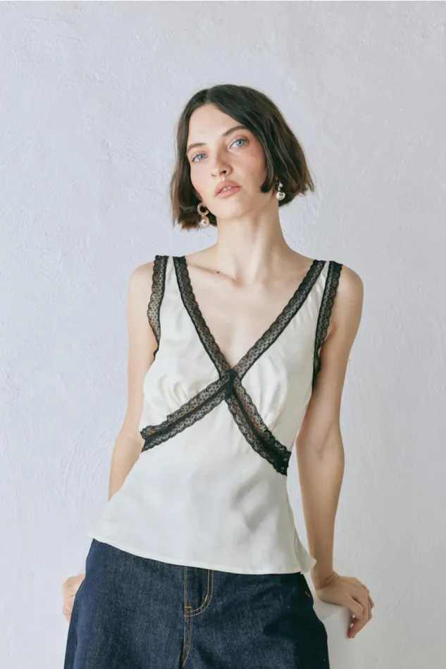 VRG GRL Sleeveless Women Andi Top Cream