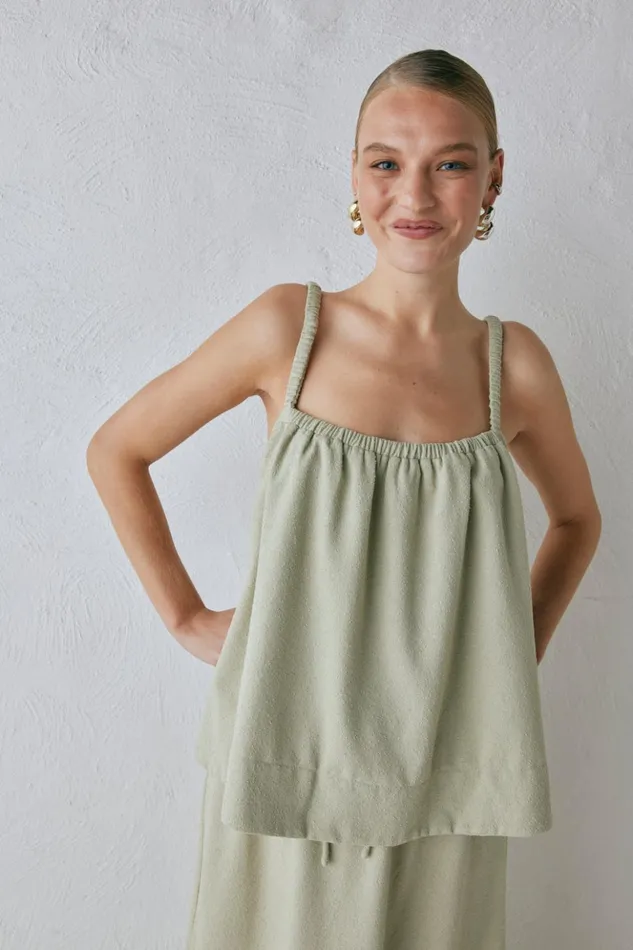 VRG GRL Sleeveless Women Etta Top Sage