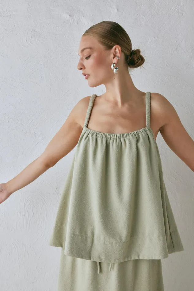 VRG GRL Sleeveless Women Etta Top Sage