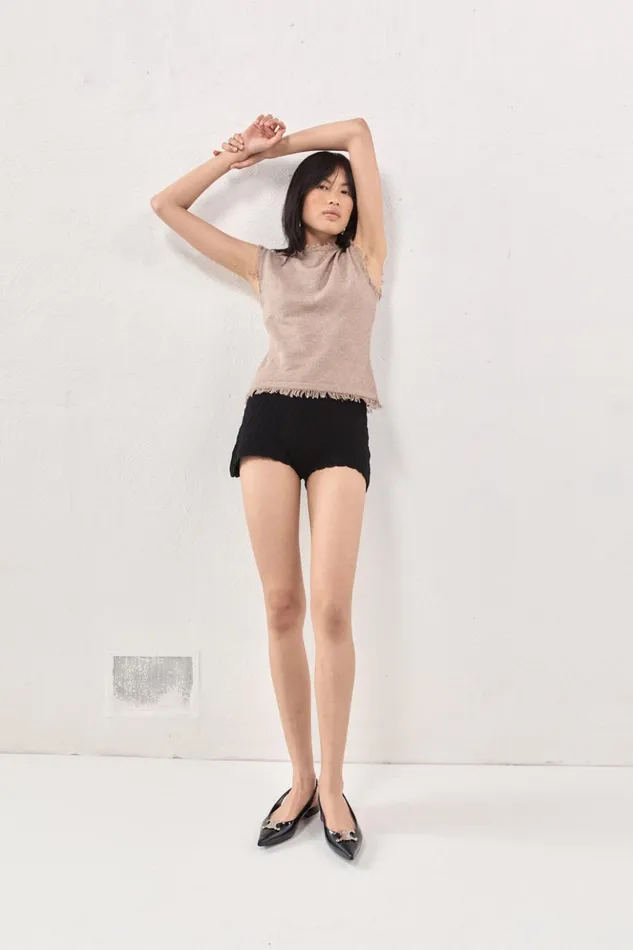 VRG GRL Sleeveless Women Rowe Knit Top Mocha VRG GRL Sleeveless Women Rowe Knit Top Mocha
