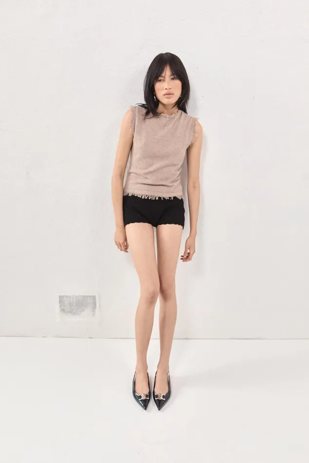 VRG GRL Sleeveless Women Rowe Knit Top Mocha VRG GRL Sleeveless Women Rowe Knit Top Mocha