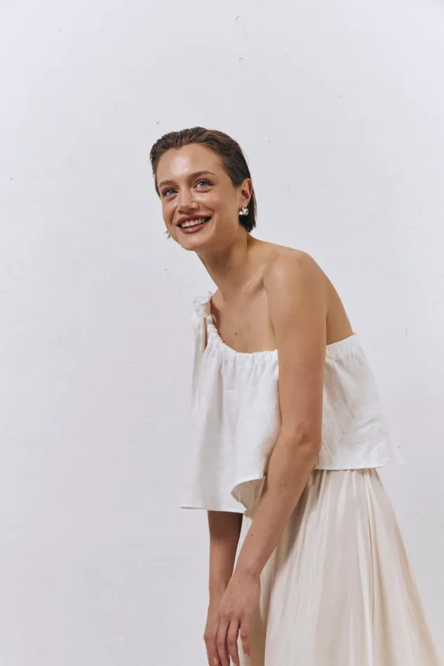 VRG GRL Sleeveless Women Slow Living Linen Top White VRG GRL Sleeveless Women Slow Living Linen Top White