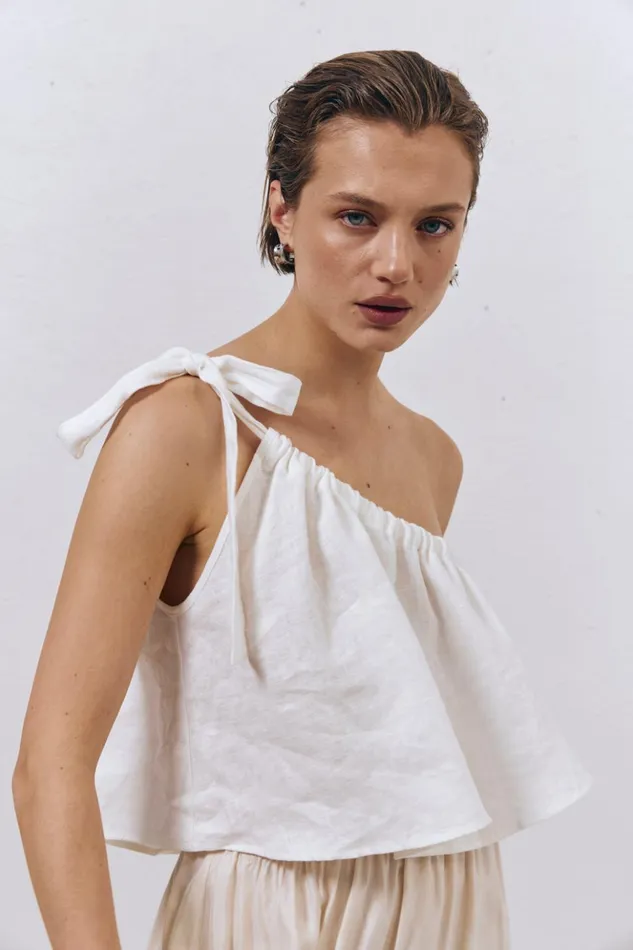 VRG GRL Sleeveless Women Slow Living Linen Top White VRG GRL Sleeveless Women Slow Living Linen Top White