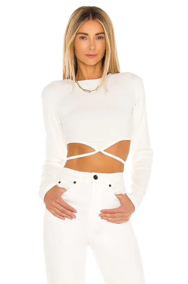 Waist Tie Tee White Women Lovers Friends Tops