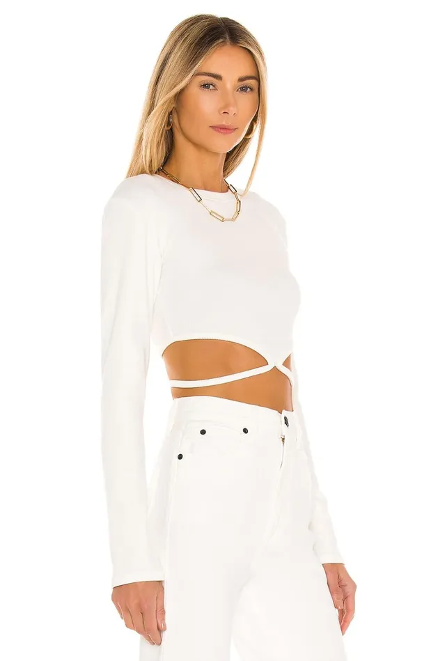 Waist Tie Tee White Women Lovers Friends Tops