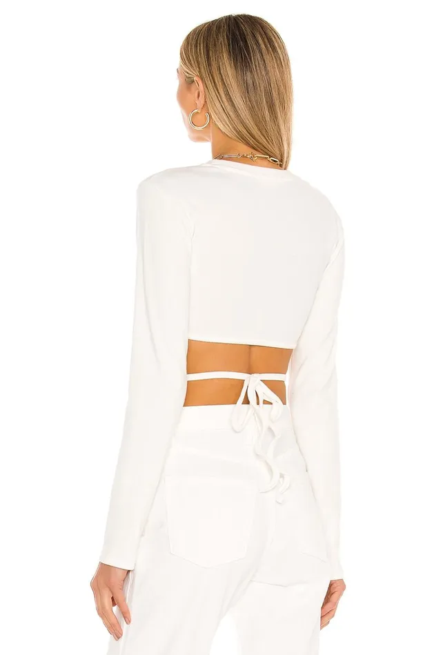 Waist Tie Tee White Women Lovers Friends Tops