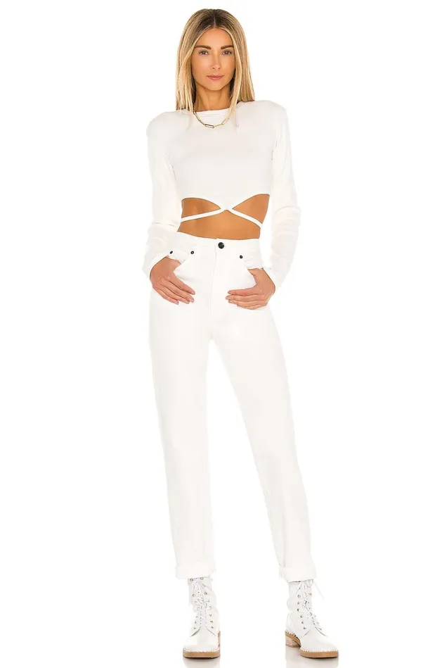 Waist Tie Tee White Women Lovers Friends Tops