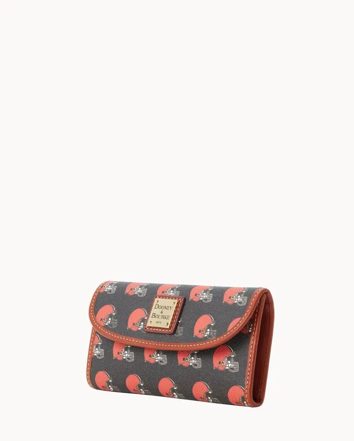 Wallets Women Dooney and Bourke NFL Browns Continental Clutch Browns Wallets Women Dooney and Bourke NFL Browns Continental Clutch Browns