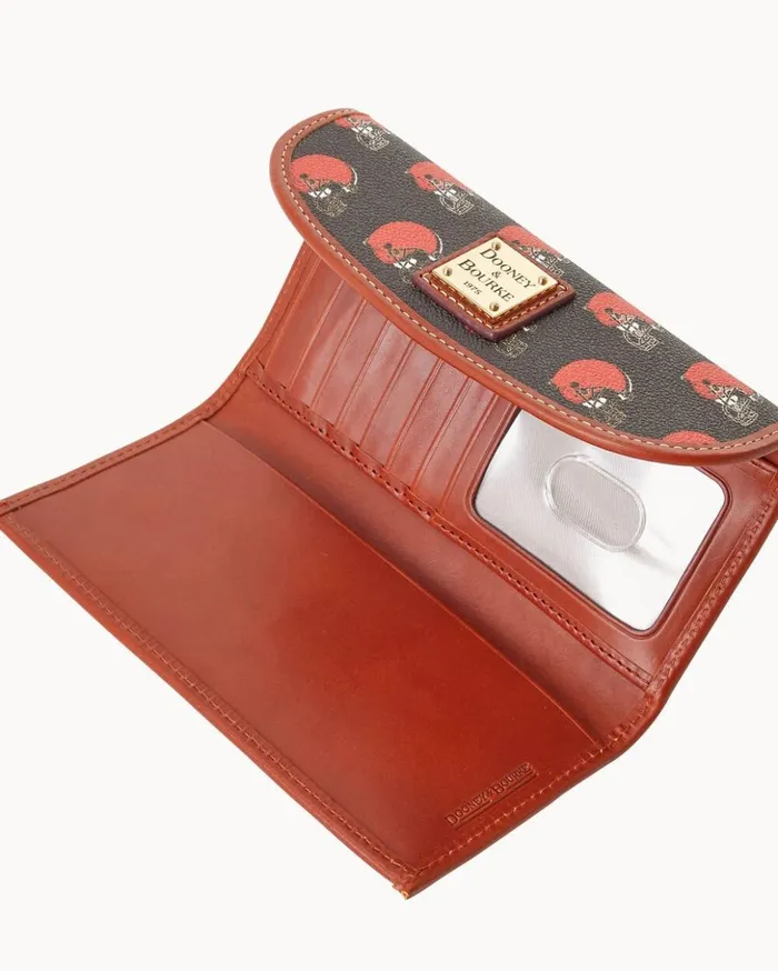 Wallets Women Dooney and Bourke NFL Browns Continental Clutch Browns Wallets Women Dooney and Bourke NFL Browns Continental Clutch Browns