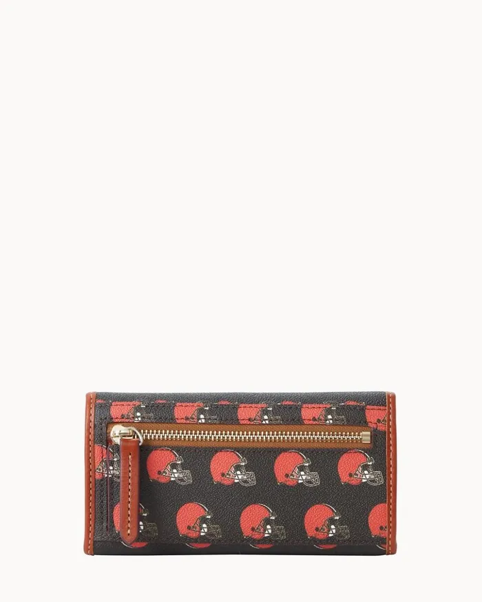 Wallets Women Dooney and Bourke NFL Browns Continental Clutch Browns Wallets Women Dooney and Bourke NFL Browns Continental Clutch Browns