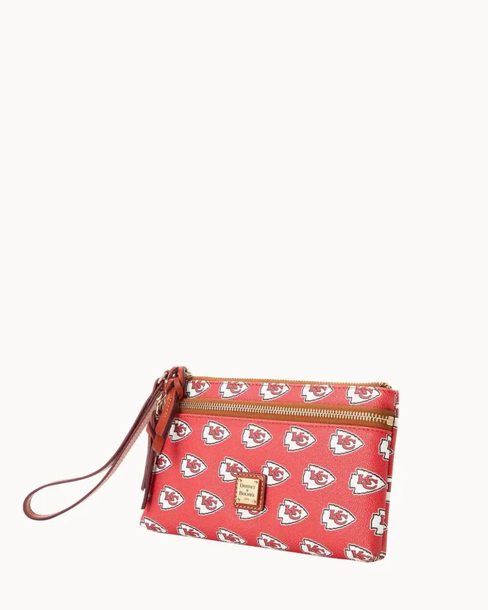 Wallets Women Dooney and Bourke NFL Chiefs Double Zip Wristlet Kansas City Chiefs