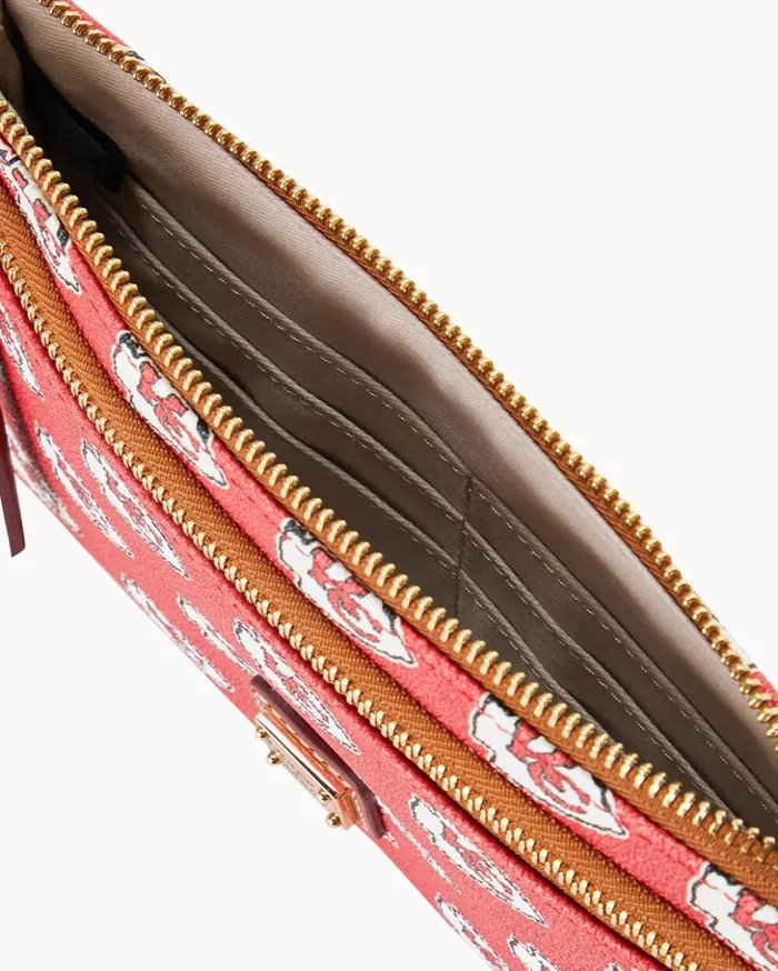 Wallets Women Dooney and Bourke NFL Chiefs Double Zip Wristlet Kansas City Chiefs