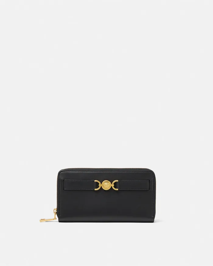 Wallets Women Versace Medusa 03995 Long Wallet Blackgold