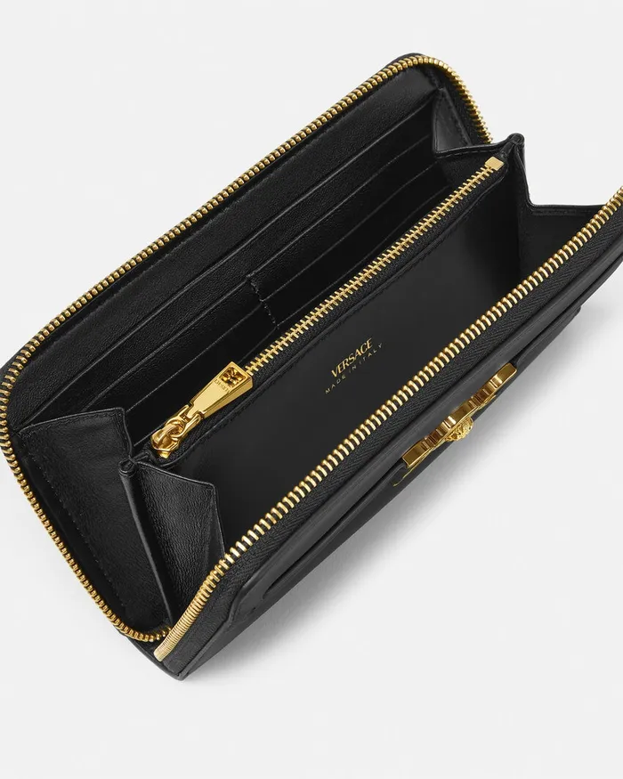 Wallets Women Versace Medusa 03995 Long Wallet Blackgold