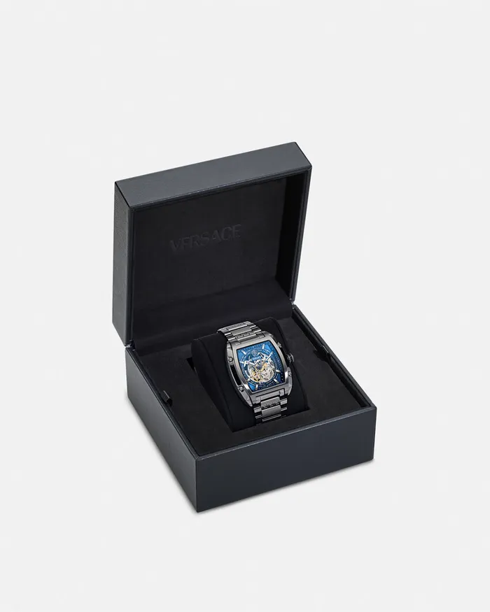 Watches Men Versace Dominus Skeleton Watch Black