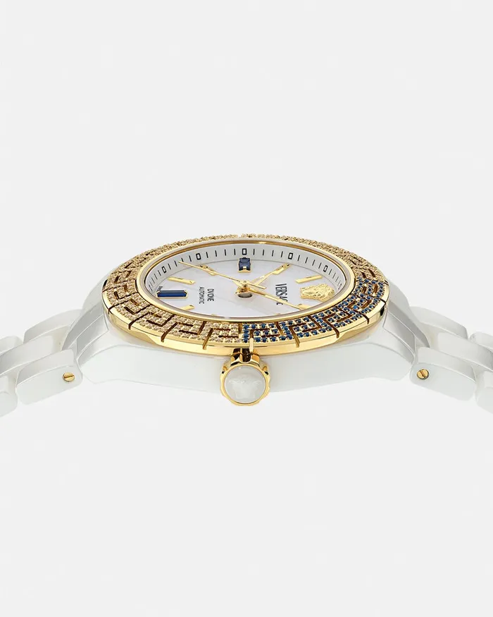 Watches Women Versace Dv One Automatic Diamond Watch White