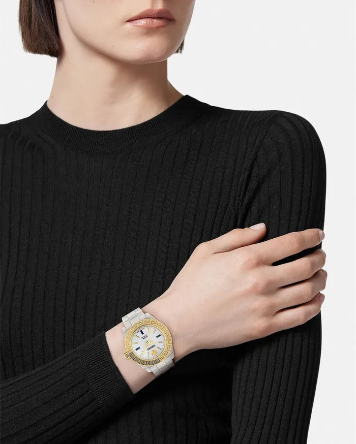 Watches Women Versace Dv One Automatic Diamond Watch White