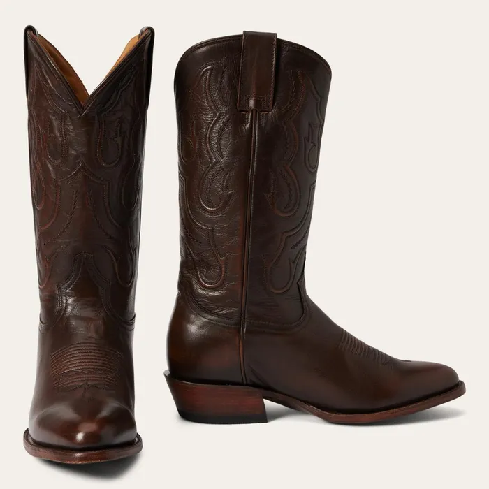 Western Men Stetson Carlisle Western Boots Burnished Brown