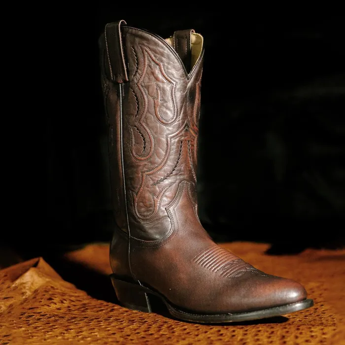 Western Men Stetson Carlisle Western Boots Burnished Brown