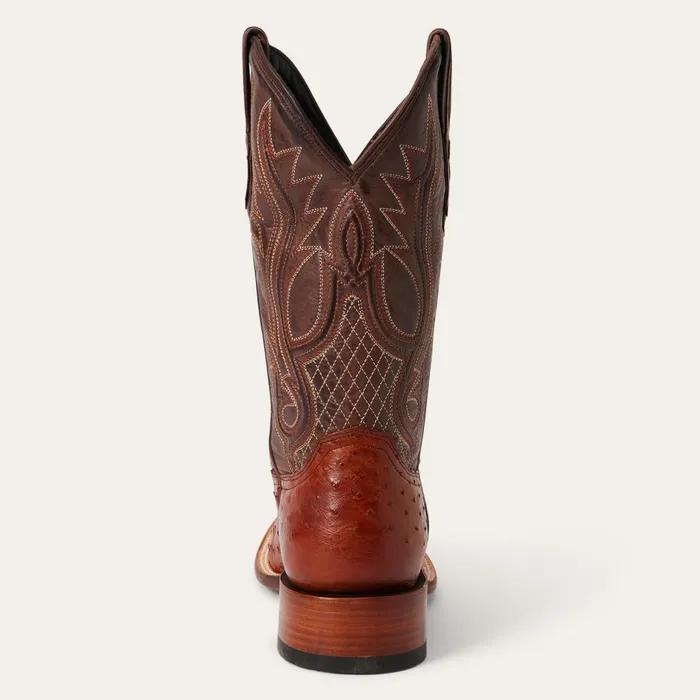 Western Men Stetson Ozzy Ostrich Boot Brown