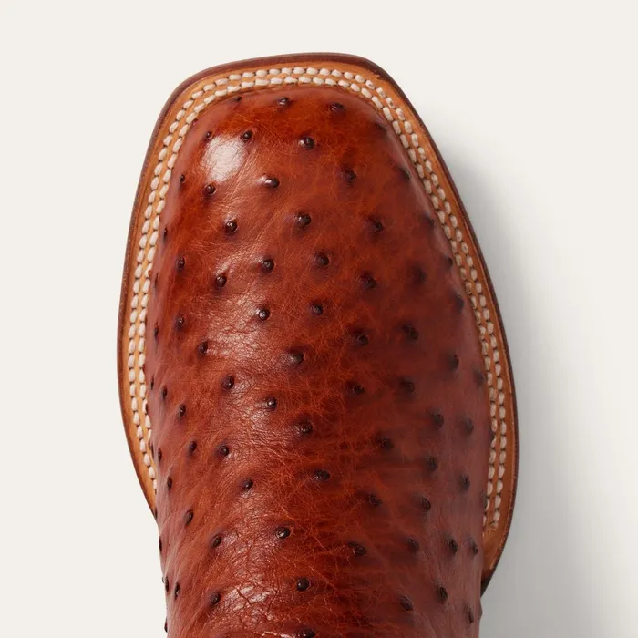 Western Men Stetson Ozzy Ostrich Boot Brown