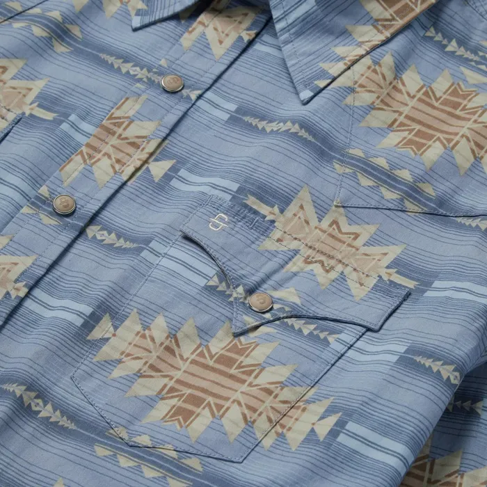 Western Shirts Men Stetson Desert Horizon Shirt Blue