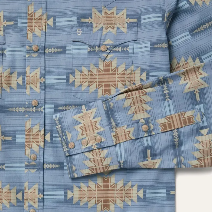 Western Shirts Men Stetson Desert Horizon Shirt Blue