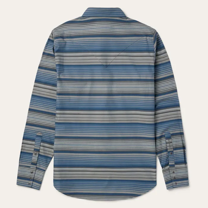 Western Shirts Men Stetson Serape Stripe Western Shirt Blue
