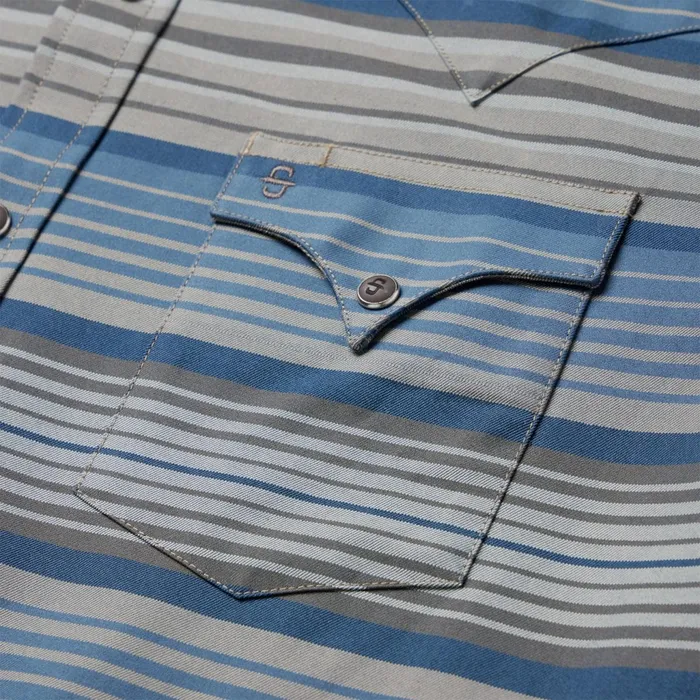 Western Shirts Men Stetson Serape Stripe Western Shirt Blue
