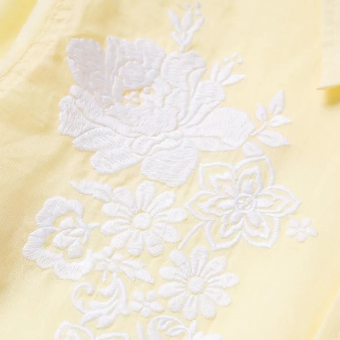 Western Shirts Women Stetson Embroidered Cotton Lawn Snap Front Shirt Yellow
