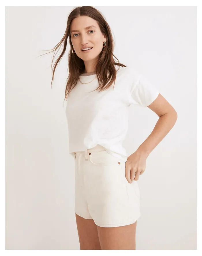 Whisper Cotton Rib Crewneck Ringer Tee Telluride Stone Women Madewell Tees Whisper Cotton Rib Crewneck Ringer Tee Telluride Stone Women Madewell Tees