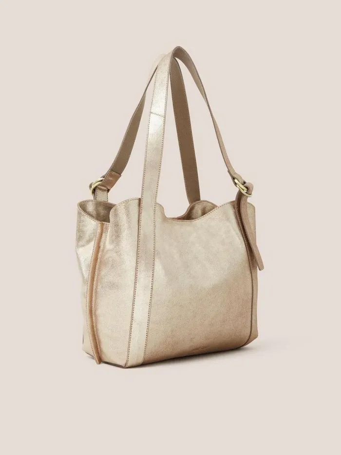 White Stuff Bags and Purses Hannah Tote Gold Tone Metallic 8211 Women White Stuff Bags and Purses Hannah Tote Gold Tone Metallic 8211 Women