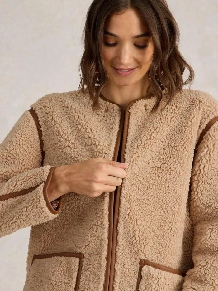White Stuff Coats and Jackets Elm Borg Jacket Natural Multi 8211 Women White Stuff Coats and Jackets Elm Borg Jacket Natural Multi 8211 Women