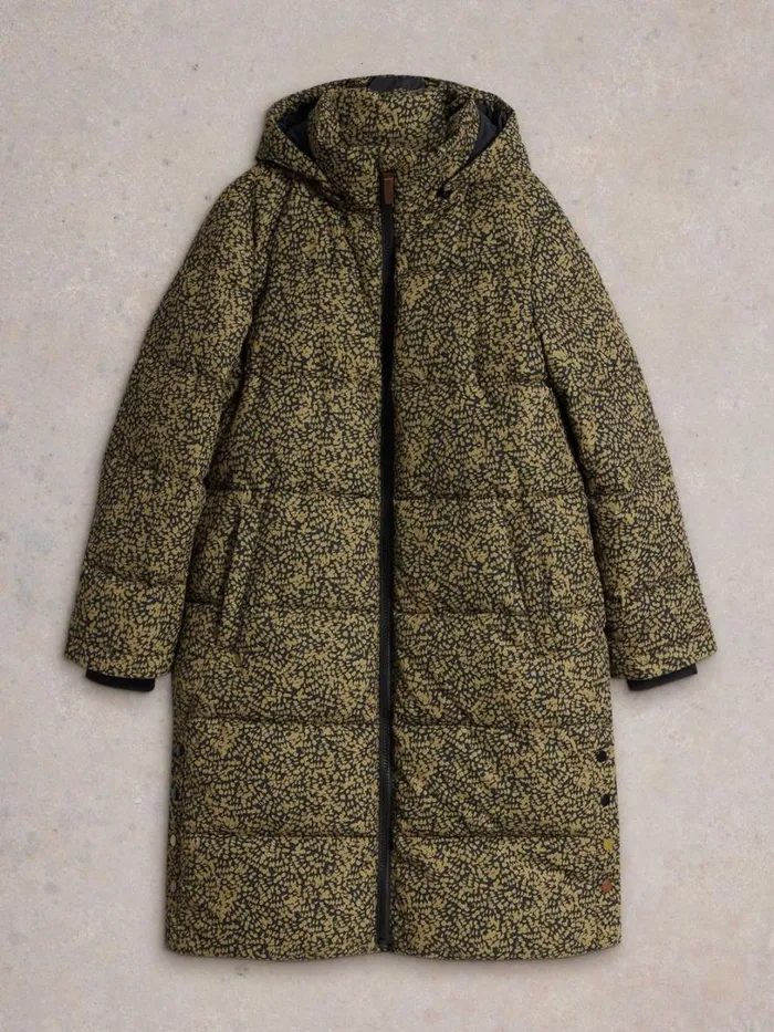 White Stuff Coats and Jackets Elyse Quilted Coat Black Print 8211 Women
