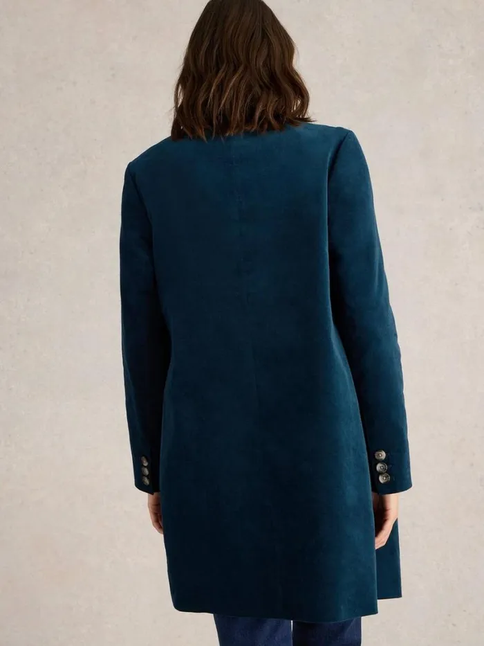 White Stuff Coats and Jackets Karla Velvet Coat Dk Teal 8211 Women White Stuff Coats and Jackets Karla Velvet Coat Dk Teal 8211 Women