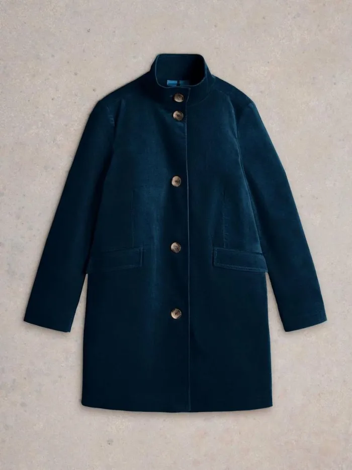 White Stuff Coats and Jackets Karla Velvet Coat Dk Teal 8211 Women White Stuff Coats and Jackets Karla Velvet Coat Dk Teal 8211 Women