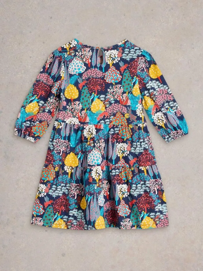 White Stuff Dresses and Skirts Woodland Print Jersey Dress Navy Print 8211 Kids