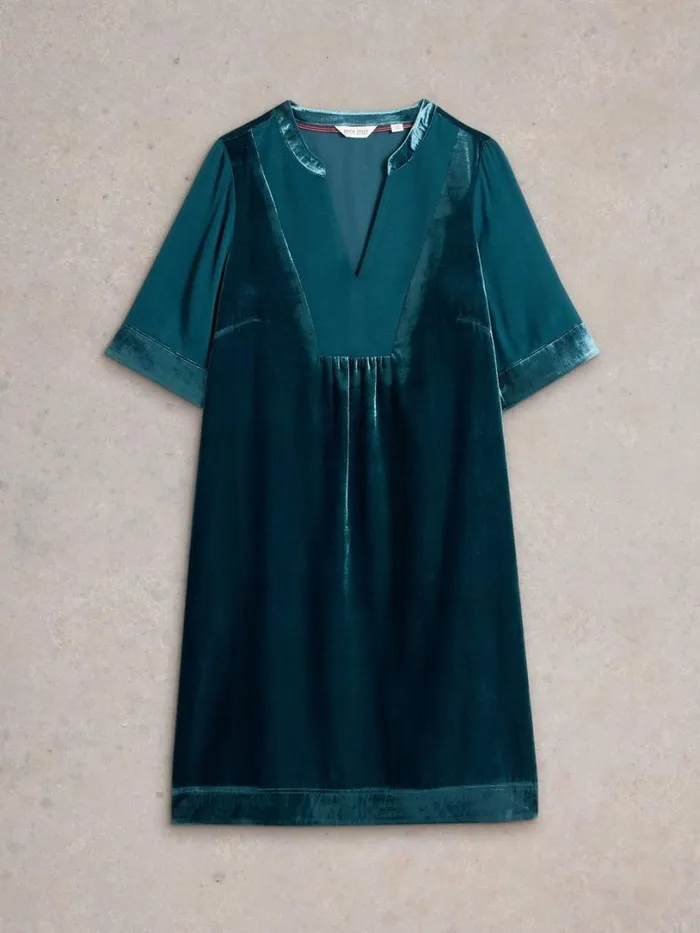 White Stuff Dresses Ash Velvet Mix Dress Dk Teal 8211 Women