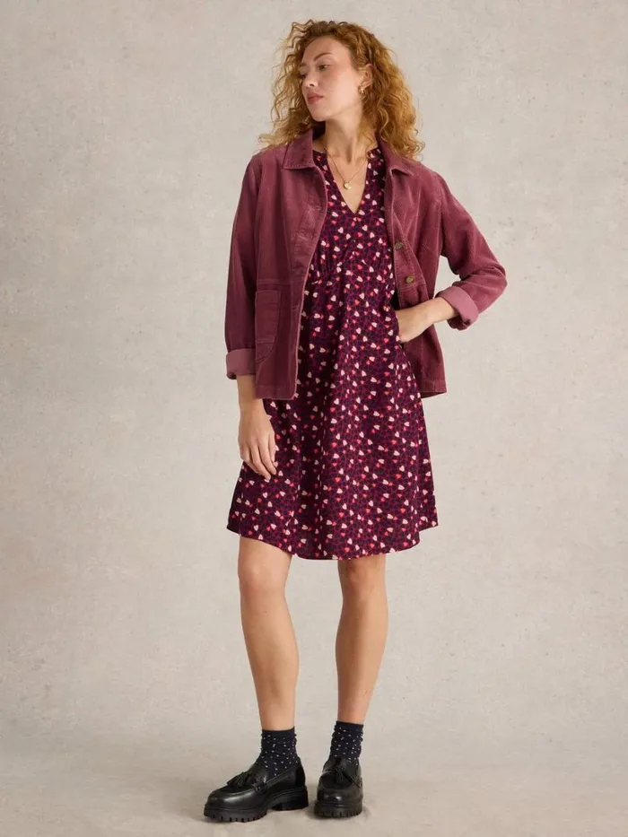 White Stuff Dresses Frances Dress Plum Purple Print 8211 Women