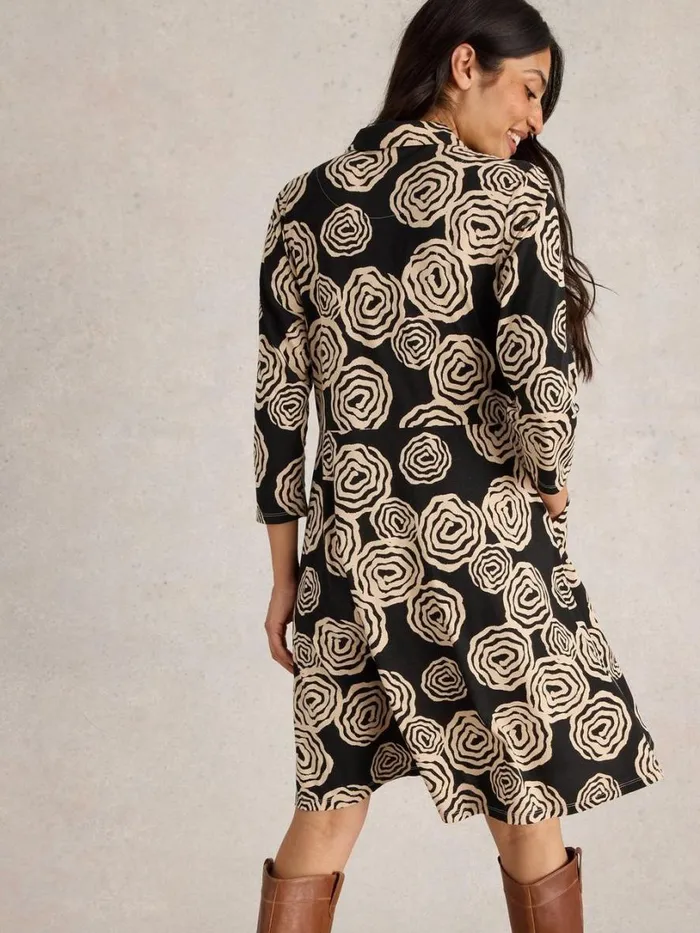 White Stuff Dresses Ria Collared Jersey Shirt Dress Black Print 8211 Women White Stuff Dresses Ria Collared Jersey Shirt Dress Black Print 8211 Women