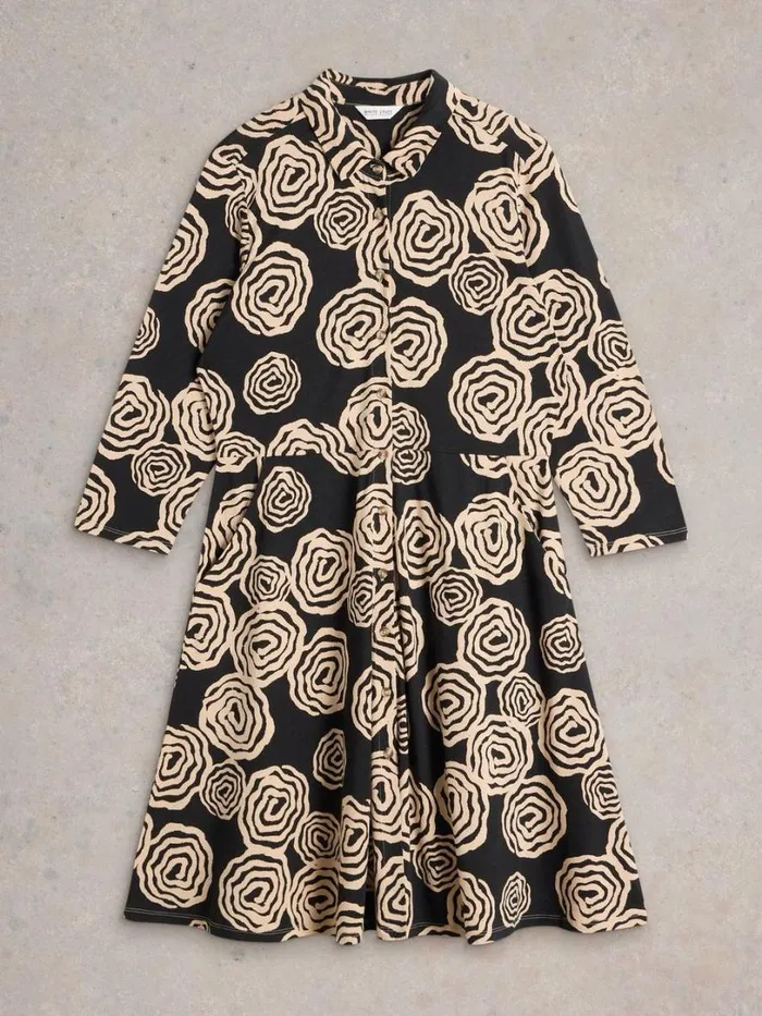 White Stuff Dresses Ria Collared Jersey Shirt Dress Black Print 8211 Women White Stuff Dresses Ria Collared Jersey Shirt Dress Black Print 8211 Women