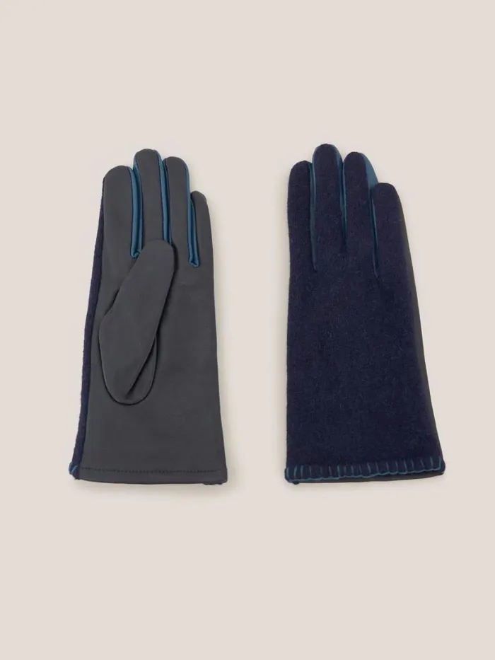 White Stuff Hats and Gloves Lucie Leather Glove Dark Navy 8211 Women
