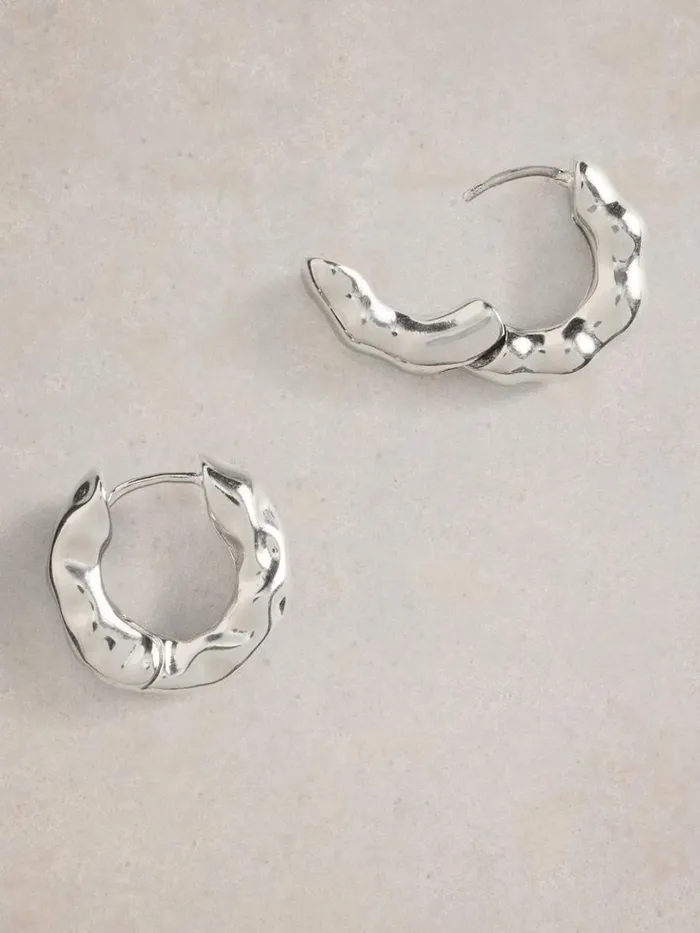 White Stuff Jewellery Berrie Huggie Earring Silver Tone Metallic 8211 Women