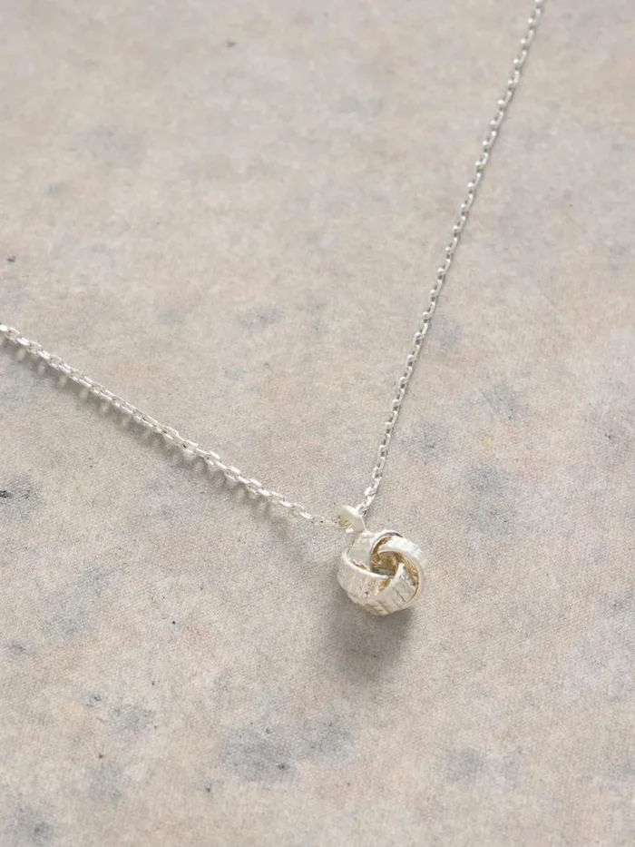 White Stuff Jewellery Knot Charm Fine Necklace Silver Tone Metallic 8211 Women