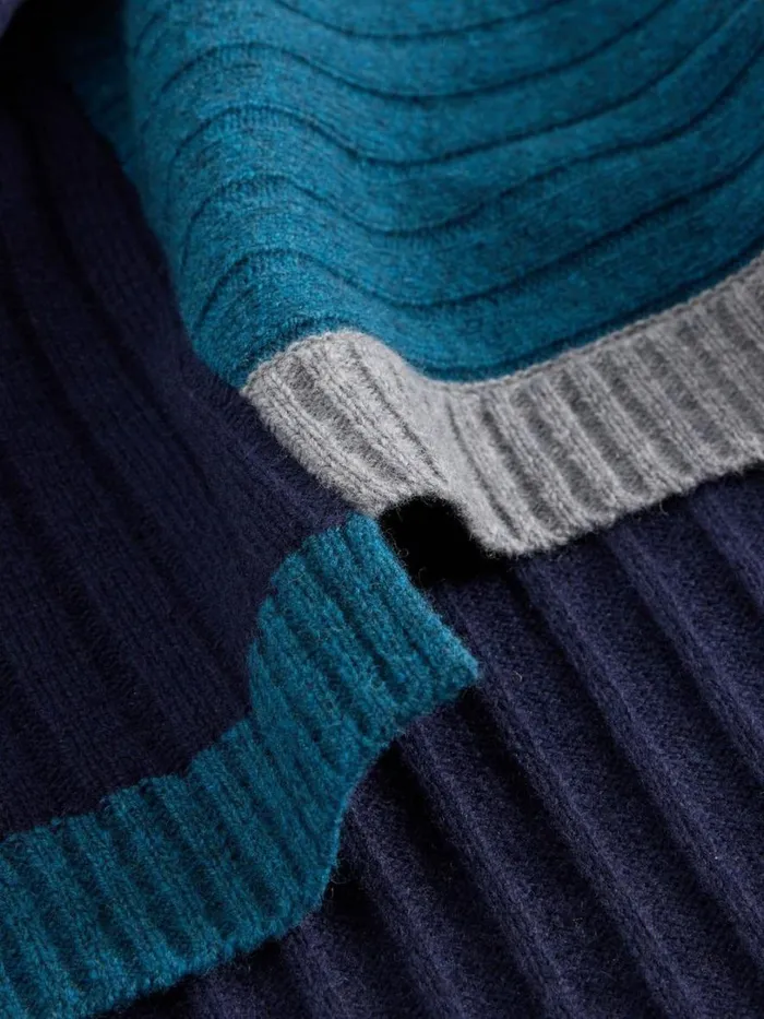 White Stuff Knitwear Ash Knitted Step Hem Poncho Teal Multi 8211 Women