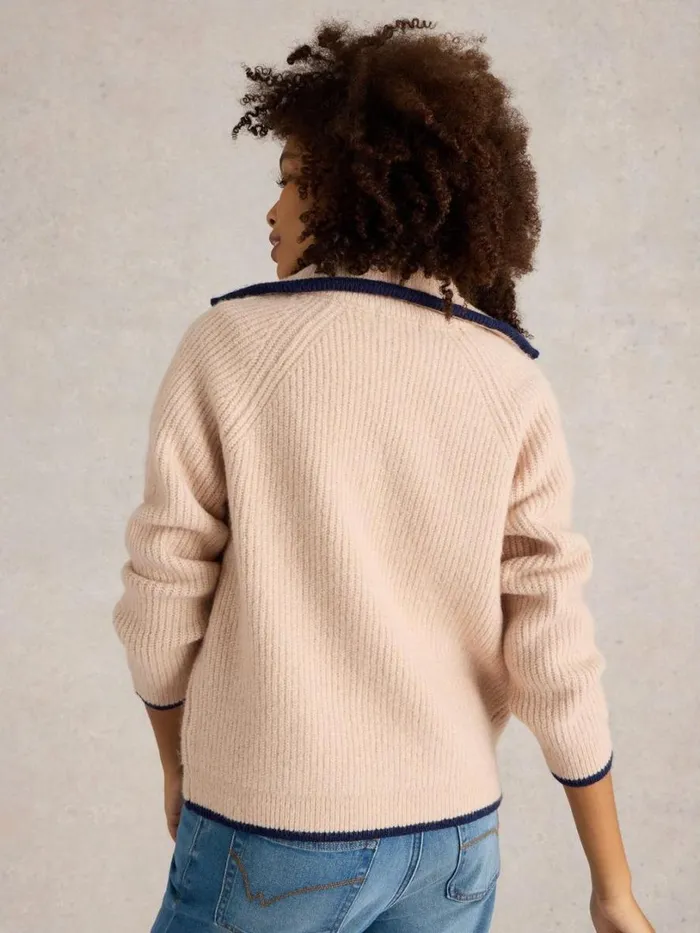 White Stuff Knitwear BETTY ZIP THROUGH BOMBER Light Natural 8211 Women White Stuff Knitwear BETTY ZIP THROUGH BOMBER Light Natural 8211 Women