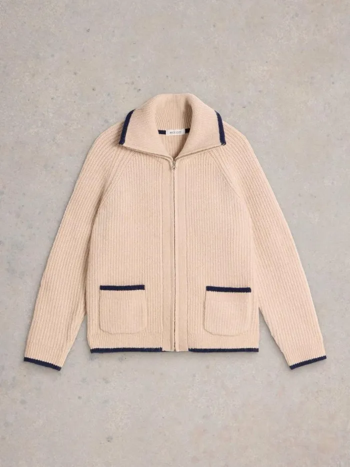 White Stuff Knitwear BETTY ZIP THROUGH BOMBER Light Natural 8211 Women White Stuff Knitwear BETTY ZIP THROUGH BOMBER Light Natural 8211 Women