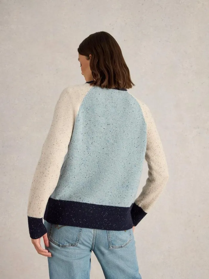 White Stuff Knitwear COLOURBLOCK NEP JUMPER Blue Multi 8211 Women