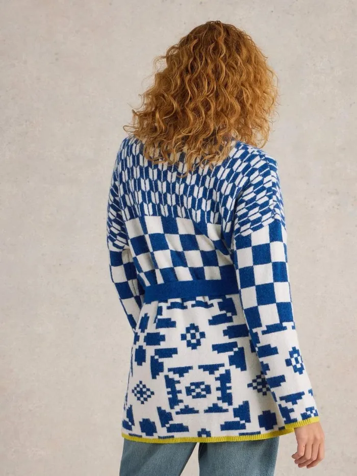 White Stuff Knitwear GEO MIX CARDI Blue Multi 8211 Women White Stuff Knitwear GEO MIX CARDI Blue Multi 8211 Women